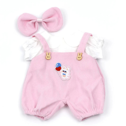 Pink Corduroy Overalls Set