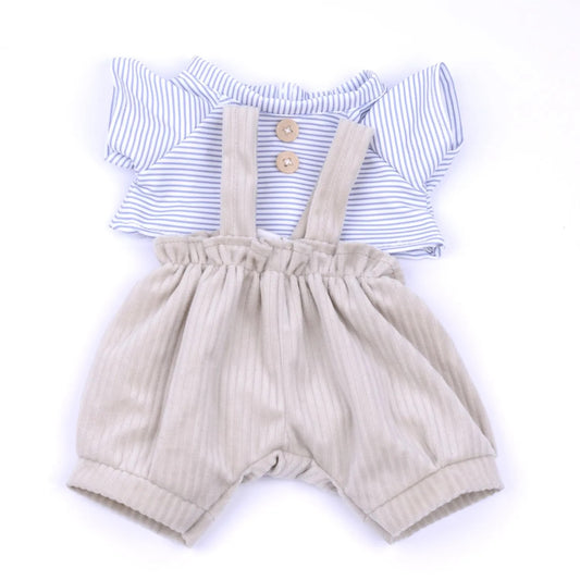 Striped Ruffle Overalls